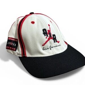 Vintage Nike Air Jordan White Black Red Jumpman Embroidered Baseball Cap 90s